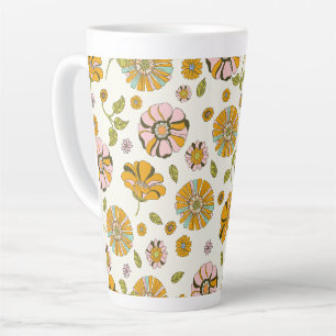 70er Retro-Blumenmuster Milchtasse