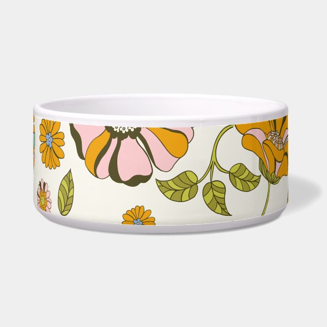 70er Retro-Blumenmuster Napf (Vorderseite)