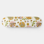 70er Retro-Blumenmuster Skateboard (Horizontal)