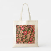 70er Retro-Blumenmuster-Tasche Tragetasche (Rückseite)