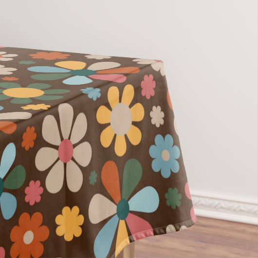 70er Retro-Blumenmuster Tischdecke (Beispiel)