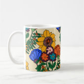 70er Retro Blumenperle - Mittelalter Moderne Kaffeetasse (Links)