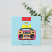 70er Retro Boombox Ankündigung Datum freihalten (Stehend Vorderseite)