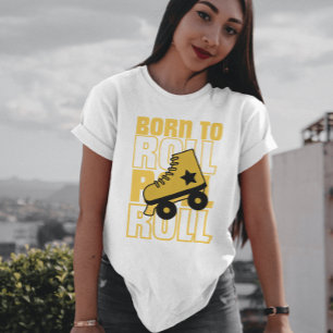 70er Retro Born to roll Sakters weiß T-Shirt