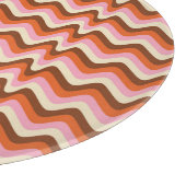 70er Retro Brown Pink Waves Schneidebrett (Ecke)