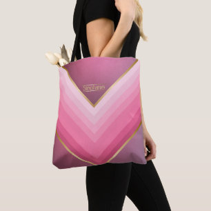 70er Retro Chic Rosa und Gold Personalisiert Tasche