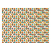 70er Retro Circles Muster Orange Brown Aquamarin Tischdecke (Vorderseite (Horizontal))