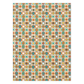 70er Retro Circles Muster Orange Brown Aquamarin Tischdecke (Vorderseite)