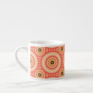 70er Retro Circular Geometric Muster Espressotasse