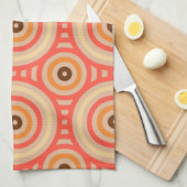 70er Retro Circular Geometric Pattern. Geschirrtuch (Viertel Falte)