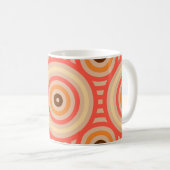 70er Retro Circular Geometric Pattern. Kaffeetasse (VorderseiteRechts)
