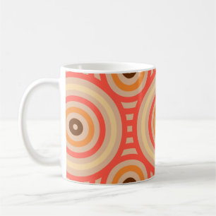70er Retro Circular Geometric Pattern. Kaffeetasse