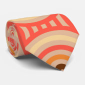 70er Retro Circular Geometric Pattern. Krawatte (Gerollt)