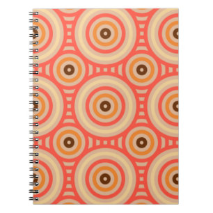 70er Retro Circular Geometric Pattern. Notizblock