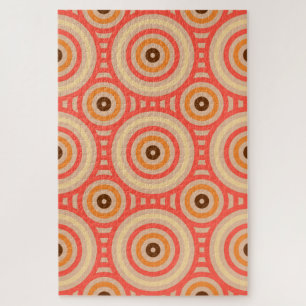 70er Retro Circular Geometric Pattern. Puzzle