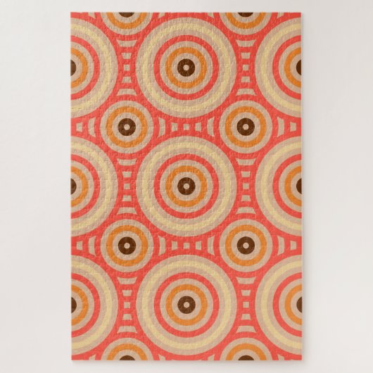 70er Retro Circular Geometric Pattern. Puzzle (Vertikal)