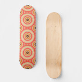 70er Retro Circular Geometric Pattern. Skateboard (Vorderseite)
