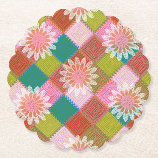 70er Retro daisy Green Untersetzer (Vorderseite)