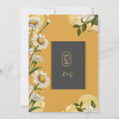 70er Retro Daisy Wedding - gebrannte orangefarbene Einladung (Rückseite)