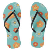 70er Retro farbenfrohe Blumenläden Badesandalen (Fußbett)