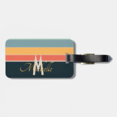 70er Retro farbige Streifen Anfangsbezeichnung und Gepäckanhänger (Rückseite horizontal)