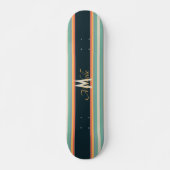 70er Retro farbige Stripnamen und Monogramm Skateboard (Vorne)