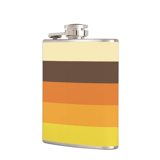 70er Retro-Farbmuster gestrichen Flachmann (Links)