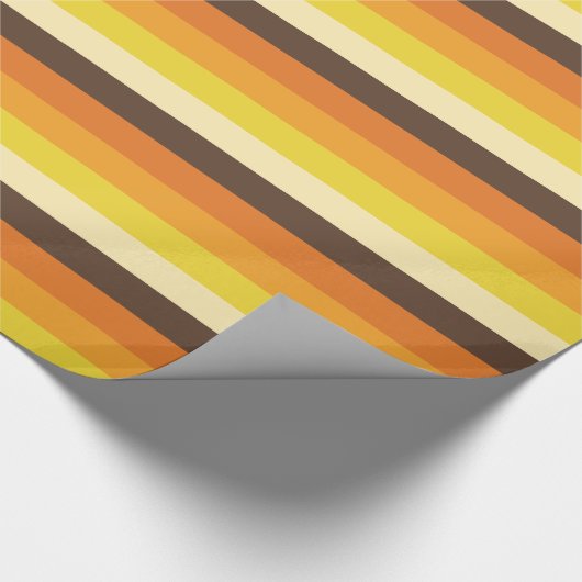 70er Retro-Farbmuster gestrichen Geschenkpapier (Ecke)