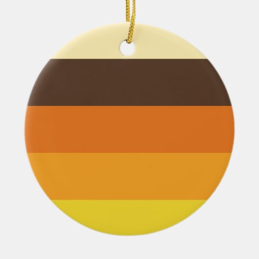 70er Retro-Farbmuster gestrichen Keramik Ornament (Vorne)