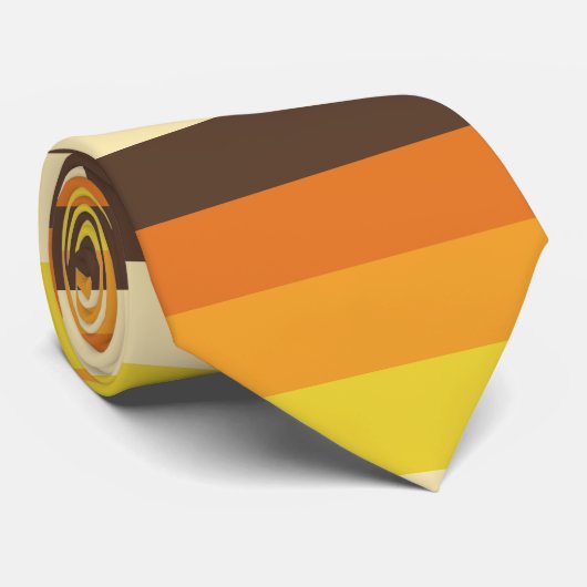 70er Retro-Farbmuster gestrichen Krawatte (Gerollt)