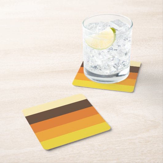 70er Retro-Farbmuster gestrichen Rechteckiger Pappuntersetzer (Vor Ort)