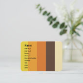 70er Retro-Farbmuster gestrichen Visitenkarte (Stehend Vorderseite)