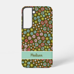 70er Retro Floral Personalisiert Samsung Galaxy Hülle
