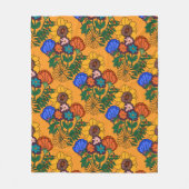 70er Retro Floral Yellow - Mittelalter Botan Fleecedecke (Vorderseite)