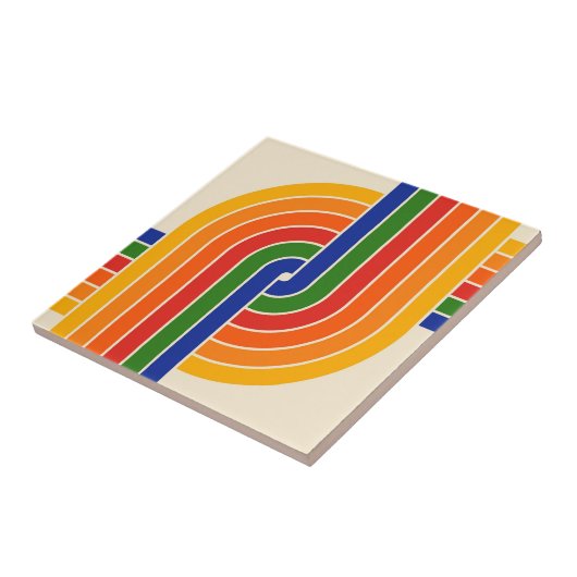 70er Retro Geometric Design Fliese (Seite)