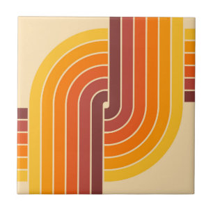 70er Retro Geometric Design Fliese
