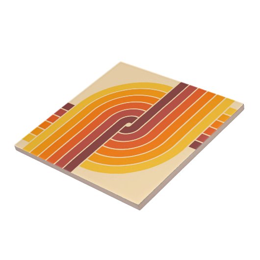 70er Retro Geometric Design Fliese (Seite)