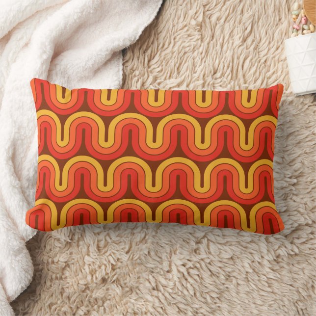 70er Retro Geometric Design Lendenkissen (Decke)