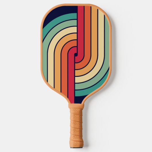 70er Retro Geometric Design Pickleball Schläger (Vorderseite)