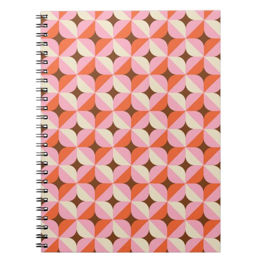 70er Retro Geometric Vintag Pattern Notizblock (Vorderseite)