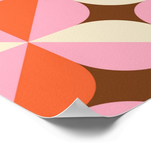 70er Retro Geometric Vintag Pattern Poster (Ecke)