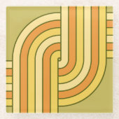 70er Retro-Geometrisches Design Glasuntersetzer (Vorderseite)