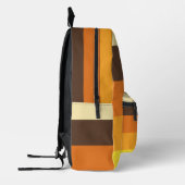 70er Retro gestreiftes Farbmuster Bedruckter Rucksack (Links)