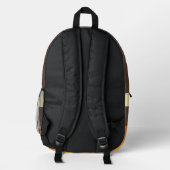 70er Retro gestreiftes Farbmuster Bedruckter Rucksack (Rückseite)