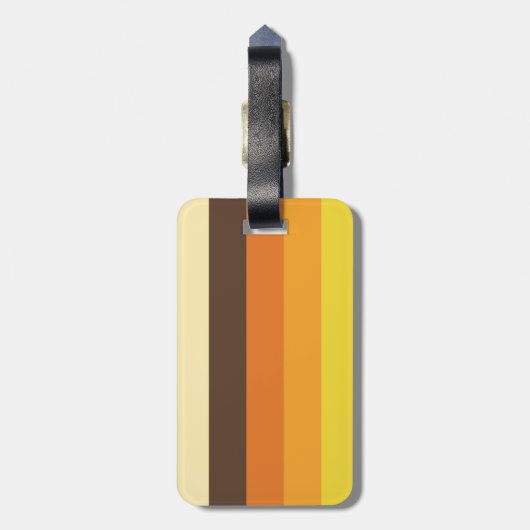 70er Retro gestreiftes Farbmuster Gepäckanhänger (Rückseite vertikal)