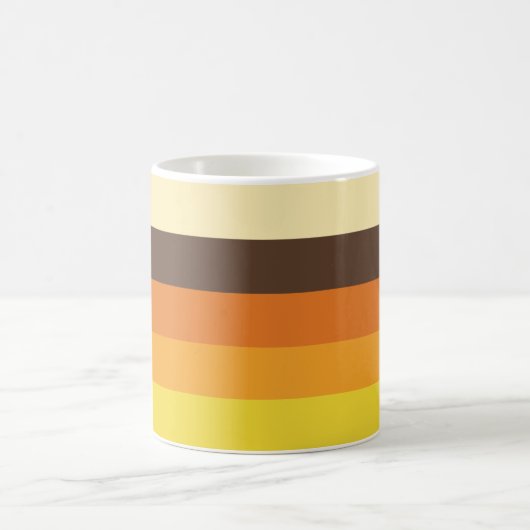 70er Retro gestreiftes Farbmuster Kaffeetasse (Mittel)