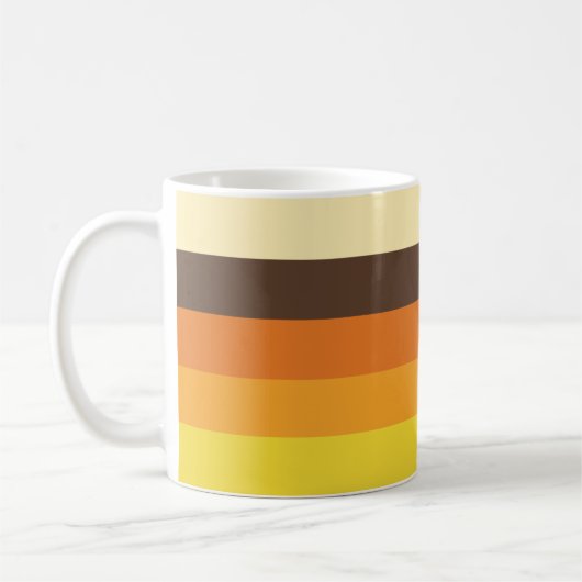 70er Retro gestreiftes Farbmuster Kaffeetasse (Links)