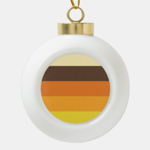 70er Retro-Gestreiftes Farbmuster Keramik Kugel-Ornament