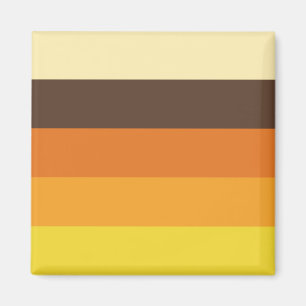 70er Retro-Gestreiftes Farbmuster Magnet