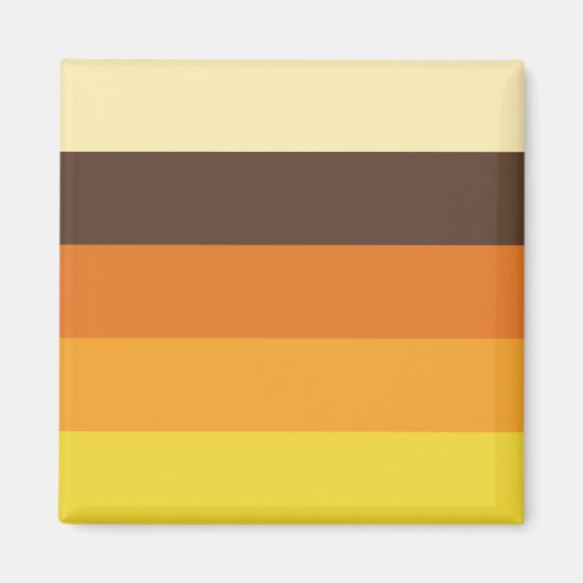 70er Retro-Gestreiftes Farbmuster Magnet (Vorne)